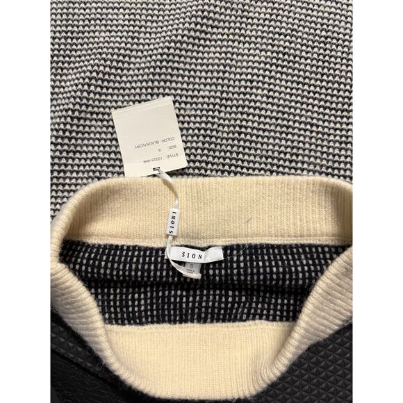 Sioni Women’s Skirt Sz small Black ivory Soft Knit Sweater Pull-On Pencil - Picture 8 of 9